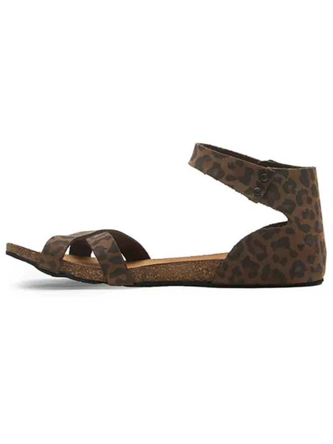 Leder-Sandalen in Braun/ Schwarz>Comfortfusse New