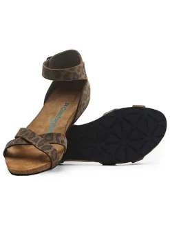 Leder-Sandalen in Braun/ Schwarz><noscript><img width=