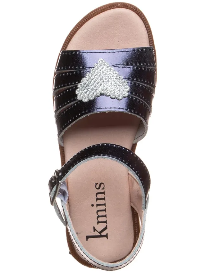 Leder-Sandalen in Dunkelblau>kmins Hot