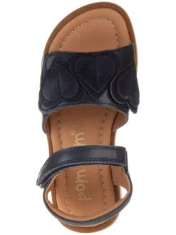 POM POM Sandalen·Sandalen^Leder-Sandalen in Dunkelblau