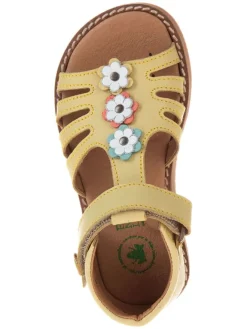 Leder-Sandalen in Gelb><noscript><img width=