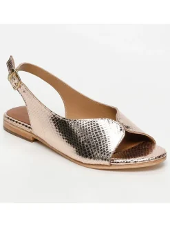 CALANK Sandalen^Leder-Sandalen in Gold