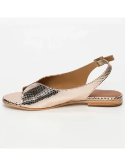 CALANK Sandalen^Leder-Sandalen in Gold