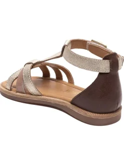 bisgaard Sandalen·Sandalen^Leder-Sandalen in Gold/ Braun
