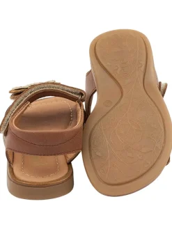 Leder-Sandalen in Hellbraun><noscript><img width=
