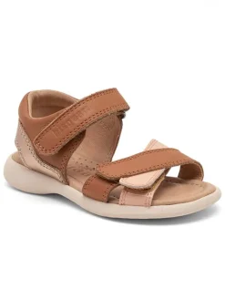 bisgaard Sandalen·Sandalen^Leder-Sandalen in Hellbraun/ Rosa