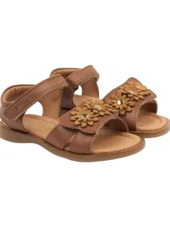 Leder-Sandalen in Hellbraun>POM POM Hot