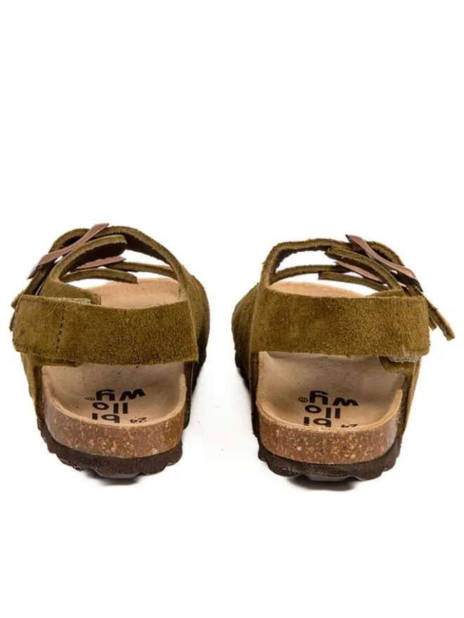 Leder-Sandalen in Khaki>billowy Sale