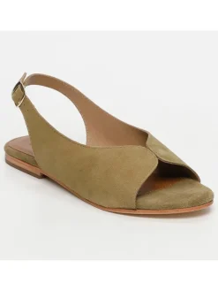 Leder-Sandalen in Khaki>CALANK Hot