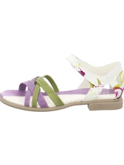 Leder-Sandalen in Khaki/ Weiß/ Lila>Think! Outlet