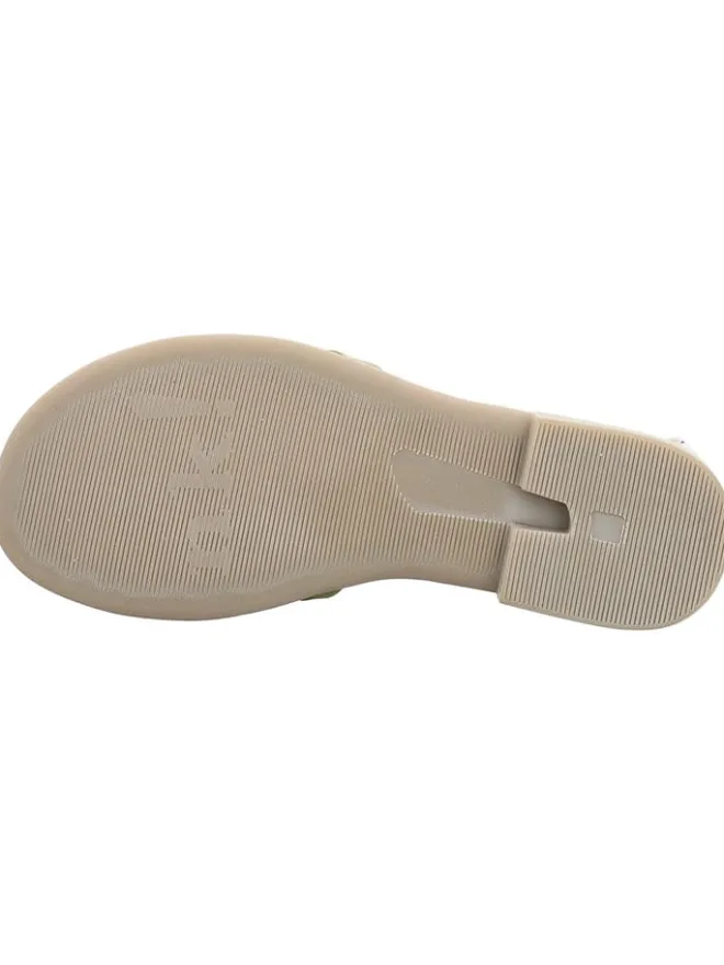 Leder-Sandalen in Khaki/ Weiß/ Lila>Think! Outlet