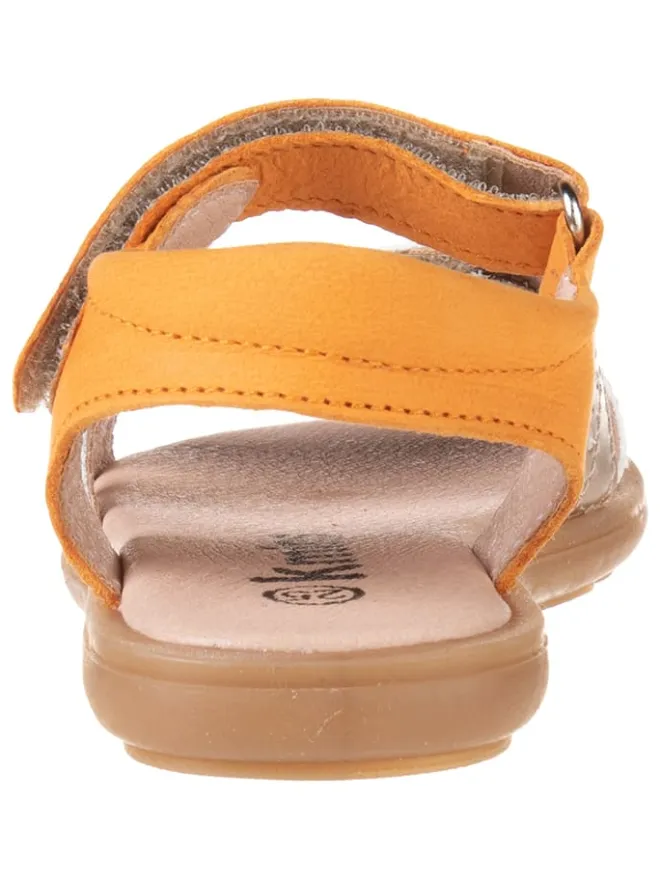 kmins Sandalen·Sandalen^Leder-Sandalen in Orange/ Gold