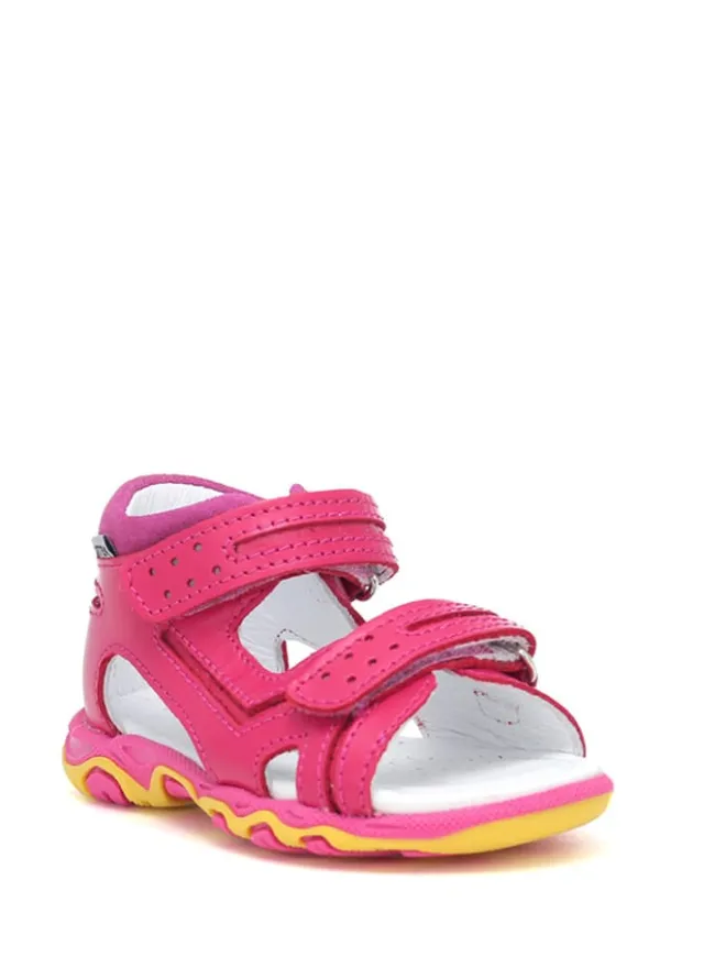 Leder-Sandalen in Pink>Bartek Discount
