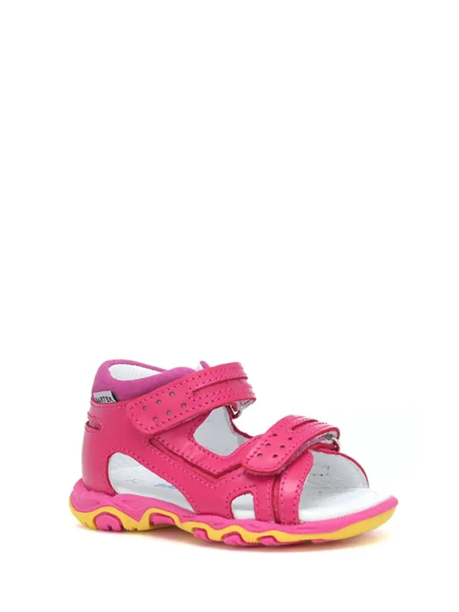 Leder-Sandalen in Pink>Bartek Discount