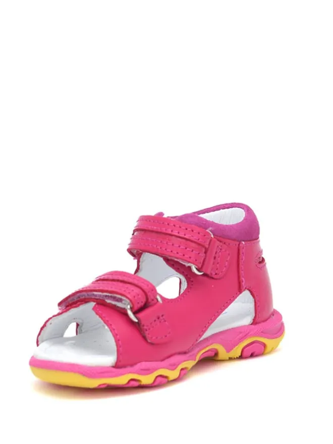 Leder-Sandalen in Pink>Bartek Discount