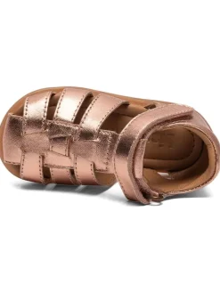 Leder-Sandalen in Rosa/ Gold><noscript><img width=