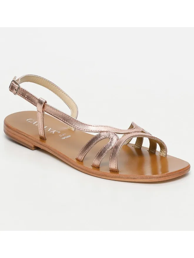 CALANK Sandalen^Leder-Sandalen in Rosegold