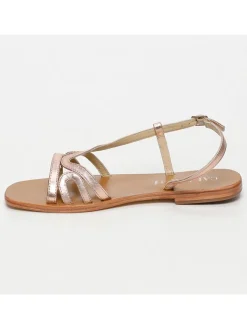 CALANK Sandalen^Leder-Sandalen in Rosegold