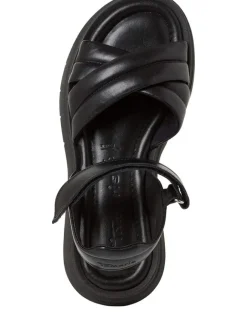Leder-Sandalen in Schwarz><noscript><img width=