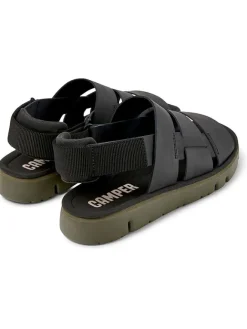 Leder-Sandalen in Schwarz>Camper Sale