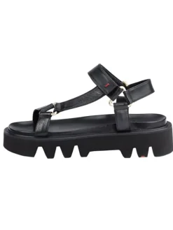 Leder-Sandalen in Schwarz><noscript><img width=