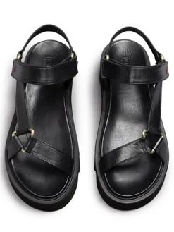 Leder-Sandalen in Schwarz><noscript><img width=