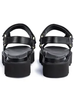 Leder-Sandalen in Schwarz><noscript><img width=