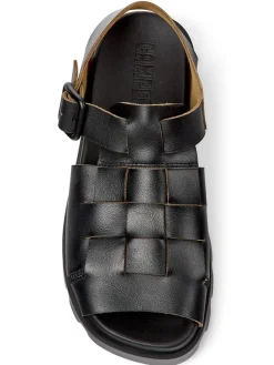 Leder-Sandalen in Schwarz><noscript><img width=