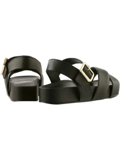 Leder-Sandalen in Schwarz><noscript><img width=