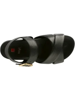 Leder-Sandalen in Schwarz><noscript><img width=