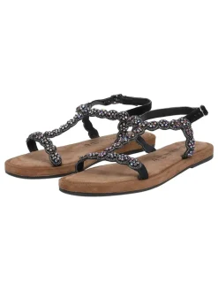 Leder-Sandalen in Schwarz/ Bunt><noscript><img width=