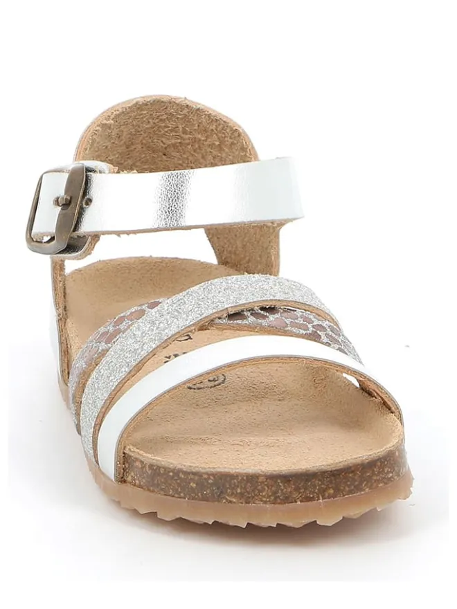Leder-Sandalen in Silber>Grünland Hot