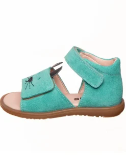 Leder-Sandalen in Türkis>kmins Online