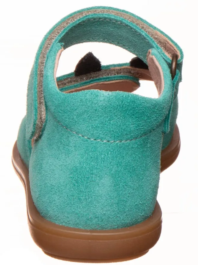 Leder-Sandalen in Türkis>kmins Online