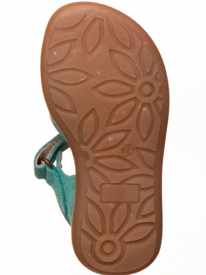 Leder-Sandalen in Türkis>kmins Online