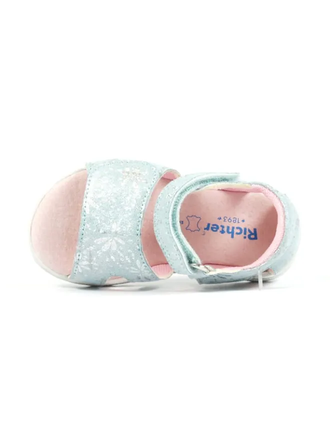 Leder-Sandalen in Türkis>Richter Shoes Outlet