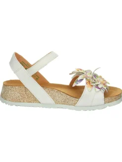 Leder-Sandalen in Weiß><noscript><img width=