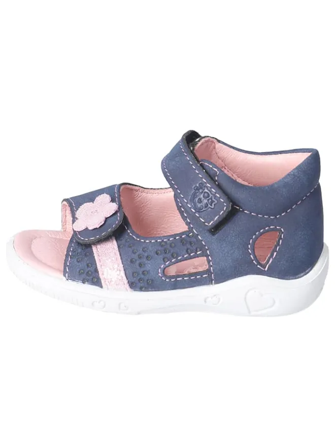 PEPINO Sandalen^Leder-Sandalen "Maja" in Dunkelblau/ Rosa
