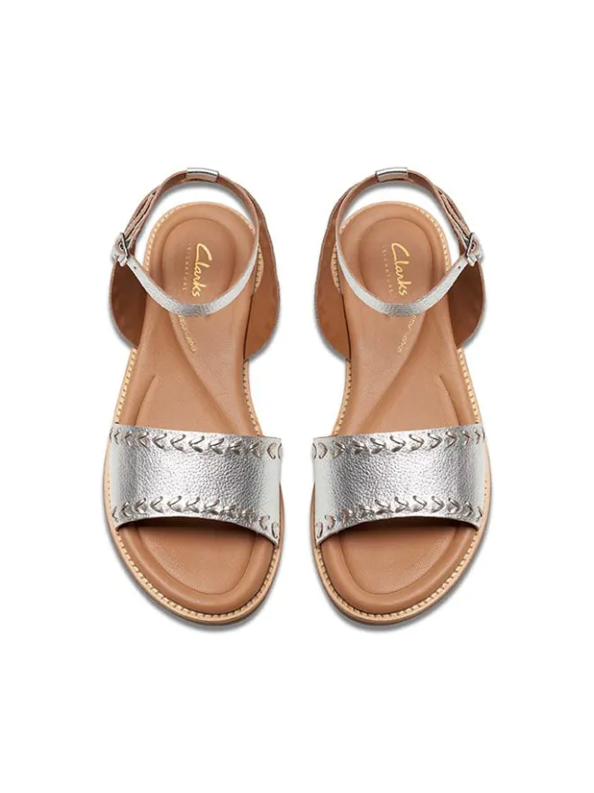 Clarks Sandalen^Leder-Sandalen "Maritime May" in Silber