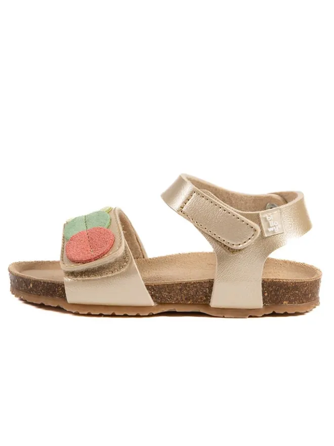 Leder-Sandalen "Rosso" in Gold>billowy Clearance