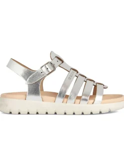 Leder-Sandalen "Soleima" in Silber>Geox Best