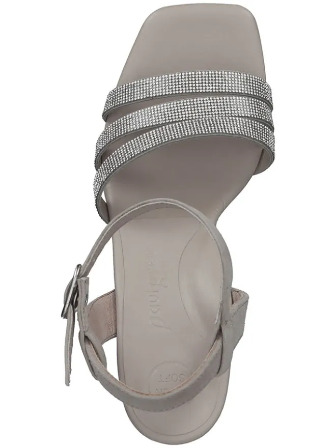 Paul Green Sandalen^Leder-Sandaletten in Grau