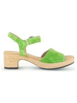 Leder-Sandaletten in Grün><noscript><img width=