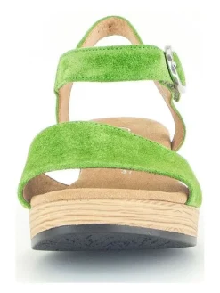 Leder-Sandaletten in Grün><noscript><img width=