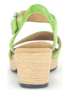Leder-Sandaletten in Grün><noscript><img width=