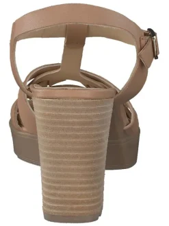 Paul Green Sandalen^Leder-Sandaletten in Hellbraun