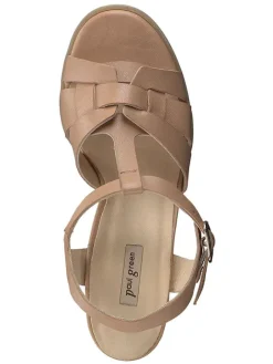 Paul Green Sandalen^Leder-Sandaletten in Hellbraun