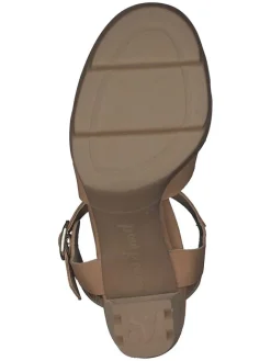 Paul Green Sandalen^Leder-Sandaletten in Hellbraun