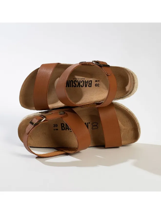 Leder-Sandaletten in Hellbraun>BACKSUN Outlet