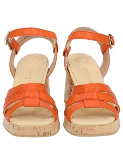 Paul Green Sandalen^Leder-Sandaletten in Orange